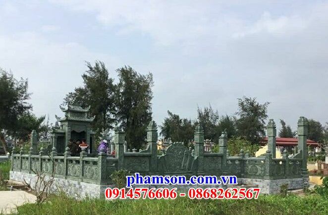 Mẫu khu lăng mộ bằng đá xanh rêu thiết kế theo phong thủy tại Bắc Giang