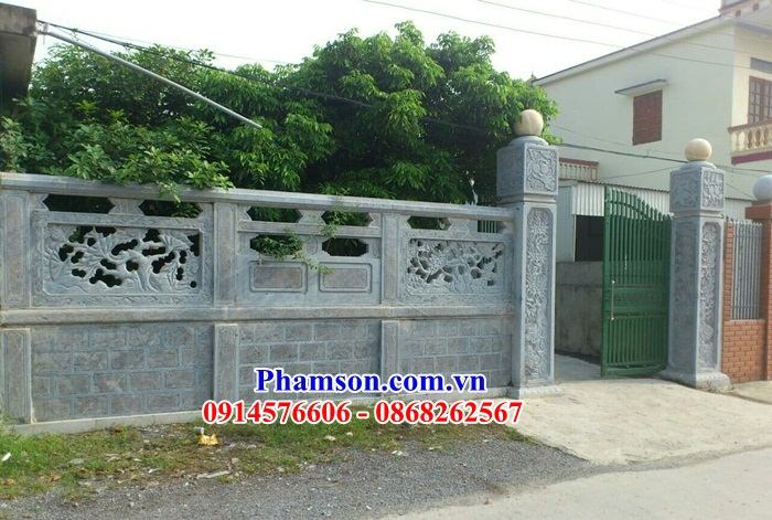 Mẫu lan can hàng rào nhà thờ đình chùa bằng đá xanh Thanh Hoá chạm khắc hoa văn tinh xảo