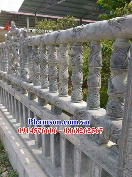 Mẫu lan can tường rào nhà thờ đình đền chùa miếu bằng đá mỹ nghệ Ninh Bình thiết kế hiện đại