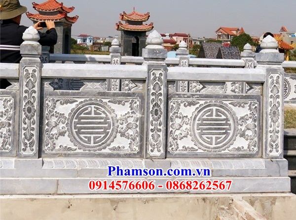 Mẫu lan can tường rào nhà thờ đình đền chùa miếu khu lăng mộ bằng đá mỹ nghệ Ninh Bình