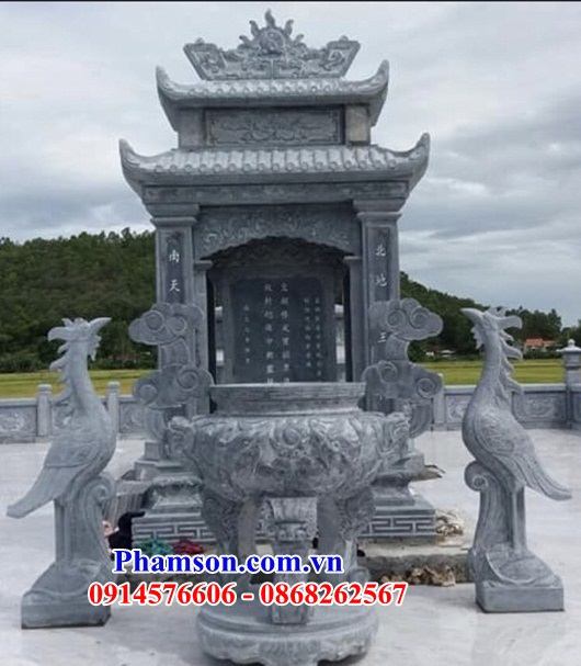 Mẫu lư hương đỉnh hạc đèn cắm nhang thờ cúng nhà thờ đình chùa bằng đá xanh Thanh Hóa
