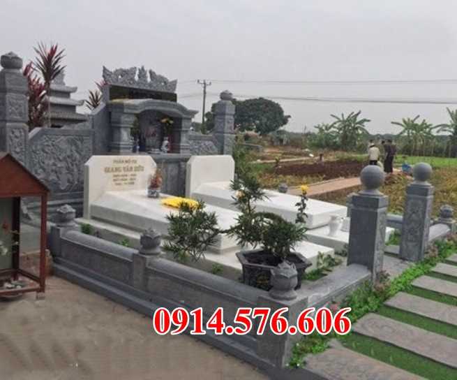 Mẫu mộ đôi bằng đá xanh đẹp nhất Việt Nam - lăng mộ đá trắng