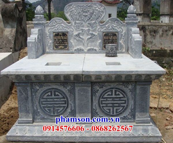 Mẫu mộ đôi khu lăng mộ nghĩa trang gia đình bằng đá mỹ nghệ Ninh Bình giá rẻ