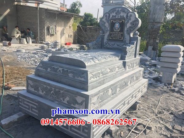 Mẫu mộ tam cấp không mái bằng đá mỹ nghệ Ninh Bình đẹp bán chạy nhất
