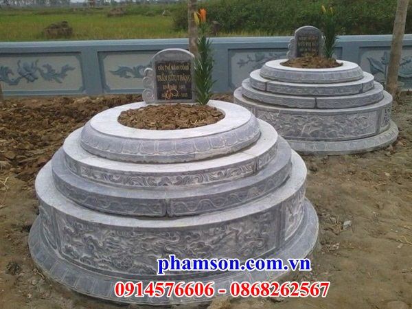 Mẫu mộ tròn khu lăng mộ nghĩa trang gia đình bằng đá mỹ nghệ Ninh Bình giá rẻ