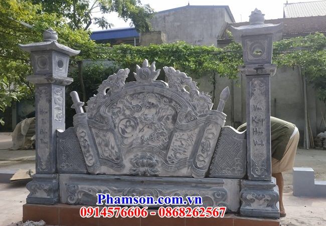 Tắc môn bức bình phong đình đền thờ chùa miếu khu lăng mộ bằng đá xanh đẹp toàn quốc