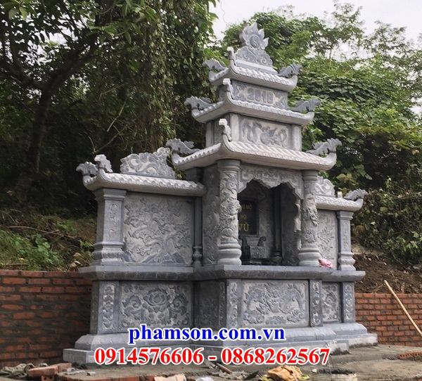 Thiết kế củng kỳ đài thờ chung khu lăng mộ bằng đá mỹ nghệ Ninh Bình đẹp
