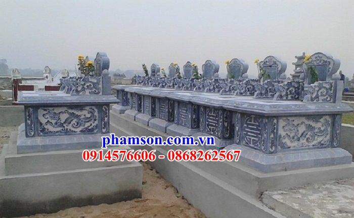 Thiết kế mẫu mộ không mái bằng đá kích thước chuẩn phong thủy đẹp