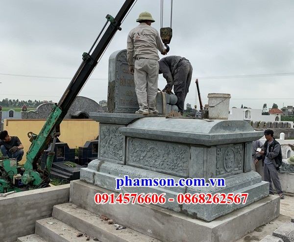 Thiết kế thi công lắp đặt mẫu mộ không mái bằng đá đẹp