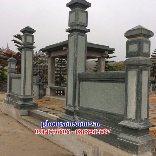 Xây lắp lan can tường rào nhà thờ từ đường đình đền chùa miếu bằng đá xanh nguyên khối cao cấp