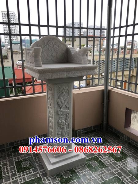 001 Cây hương đá trắng thờ thần linh thiên địa sơn thổ thần ngoài trời đẹp bán tại Hà Nội