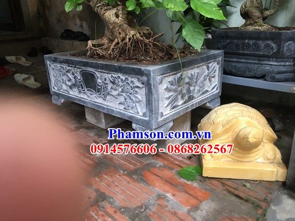 01 Chậu bể bằng đá xanh đẹp trồng cây cảnh bon sai bán tại Bắc Ninh
