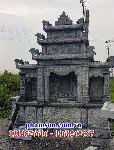 01 Lăng củng kỳ đài củng am lầu thờ chung bằng đá tự nhiên nguyên khối khu mộ gia đình dòng họ ông bà bố mẹ đẹp bán tại Hưng Yên