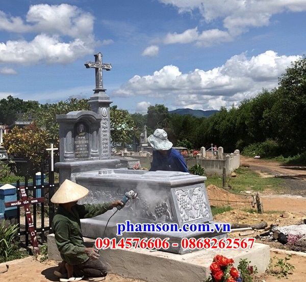01 Mộ nghĩa trang gia đình dòng lăng mồ mả đá thanh hóa công giáo đạo thiên chúa đẹp bán tại Tiền Giang