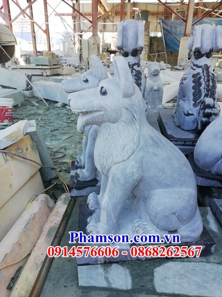 02 Chó trấn yểm bằng đá đẹp bán tại Bắc Giang