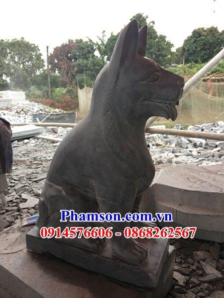 02 Chó trấn yểm phong thủy canh cổng bằng đá ninh bình đẹp bán tại Bắc Giang