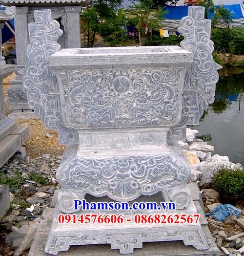 02 Mẫu lư đỉnh hương đá chữ nhật đình đền chùa nhà thờ từ đường nghĩa trang khu lăng mộ mồ mả đẹp bán tại Yên Bái