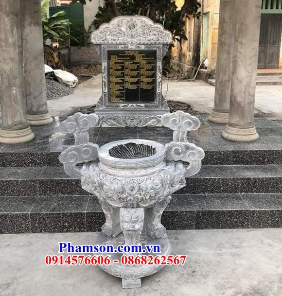 02 Mẫu lư đỉnh hương đá thanh hóa đình đền chùa nhà thờ từ đường nghĩa trang khu lăng mộ mồ mả đẹp bán tại Yên Bái