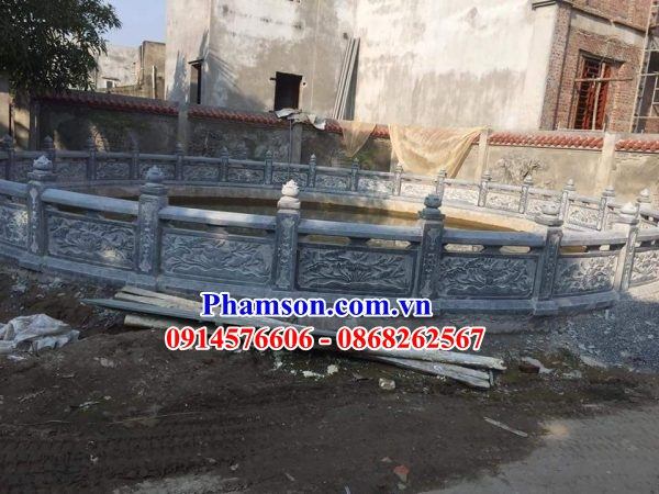 02 Tường hàng rào lan can nghĩa trang khu lăng mộ mồ mả nhà thờ từ đường gia đình dòng họ bằng đá tự nhiên nguyên khối đẹp bán tại Lai Châu