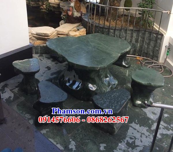 03 Bộ bàn ghế sân vườn biệt thư bằng đá xanh ninh bình đẹp bán tại Bắc Giang