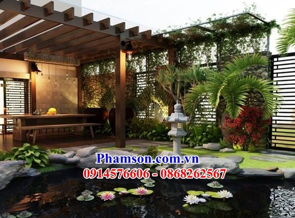 03 Đèn đá thanh hóa trang trí sân vườn biệt thự kiểu nhật đẹp bán tại Bắc Giang