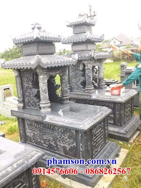 03 Mẫu mộ đá thanh hóa đơn giản không mái hiện đại tam cấp nguyên liền khối đẹp bán Quảng Ninh