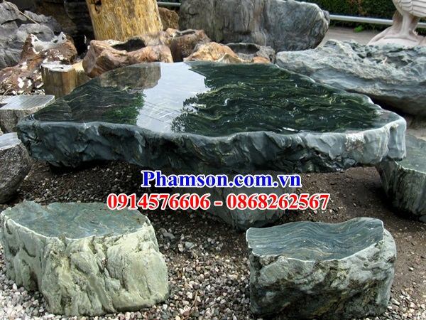 04 Bộ bàn ghế đôn sân vườn biệt thự đá thanh hóa nguyên khối đẹp bán tại Lạng Sơn