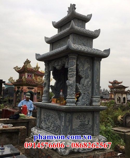 04 Lăng lầu kỳ đài củng cây hương am thờ chung khu mộ gia đình dòng họ ông bà bố mẹ bằng đá bán tại Quảng Ninh