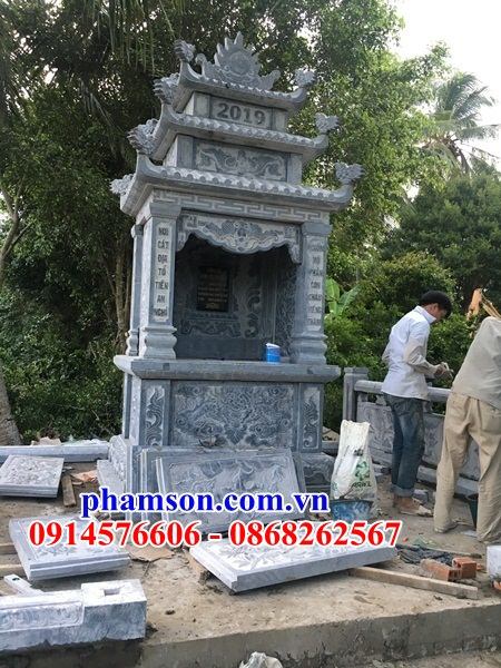 04 Lăng lầu kỳ đài củng cây hương am thờ chung khu mộ gia đình dòng họ ông bà bố mẹ bằng đá ninh bình đẹp bán tại Quảng Ninh