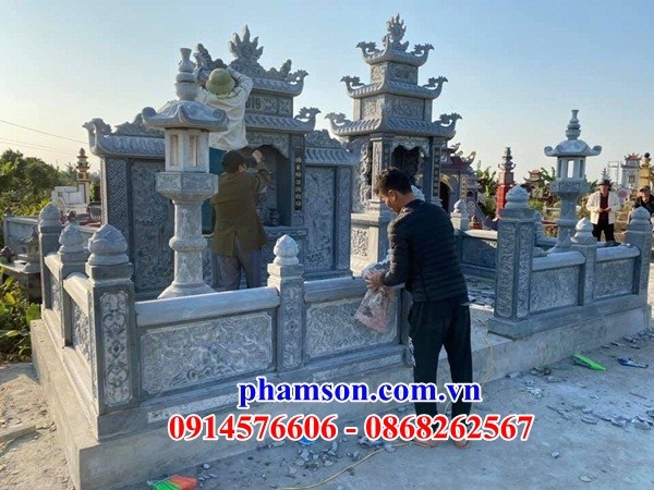 04 Lăng mộ mồ mả đá xanh nguyên khối cất giữ để đựng hũ hộp tro hài cốt đẹp bán tại Tây Ninh
