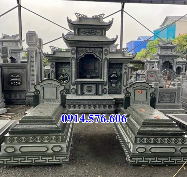 04 Lăng thờ bằng đá bán tại Quảng Ninh - cây hương củng lầu long đình