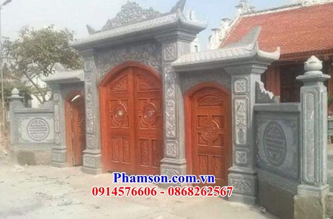 04 Mẫu cổng đá thanh hóa tam quan tứ trụ nhà thờ từ đường gia đình dòng họ tổ tiên đình đền chùa đẹp bán tại Cao Bằng