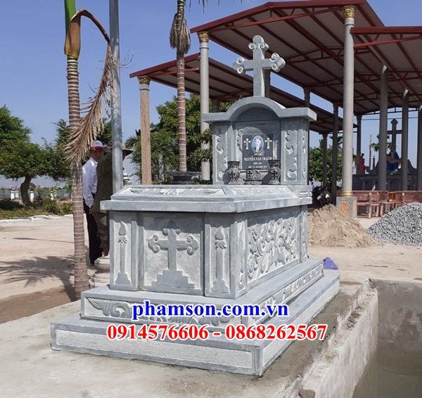 04 Mộ nghĩa trang khu lăng mồ mả cất để giữ cất tro hài cốt đá ninh bình công giáo đẹp bán tại Kiên Giang