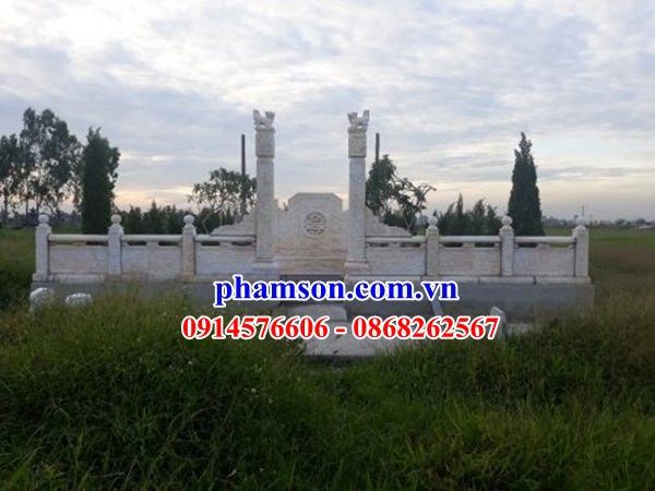 04 Tường hàng rào lan can nghĩa trang khu lăng mộ mồ mả nhờ họ từ đường gia đình dòng họ tổ tiên bằng đá vàng đẹp bán tại Nghệ An