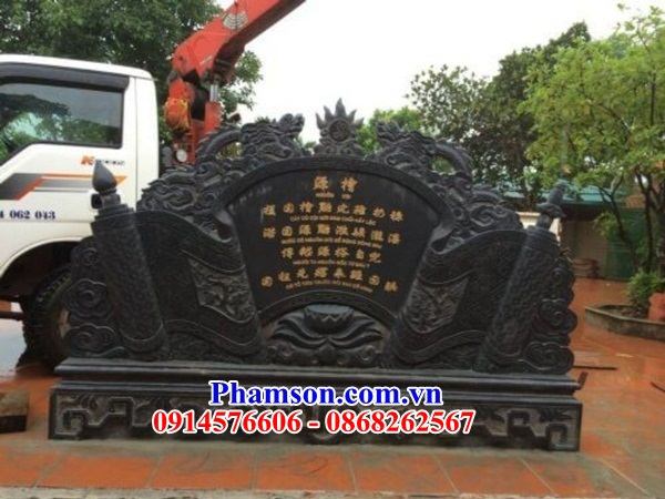 05 Cuốn thư bức bình phong đá thanh hóa khu lăng mộ nghĩa trang nhà thờ từ đường dòng họ gia đình ông bà bố mẹ ba má đẹp bán tại Thái Bình