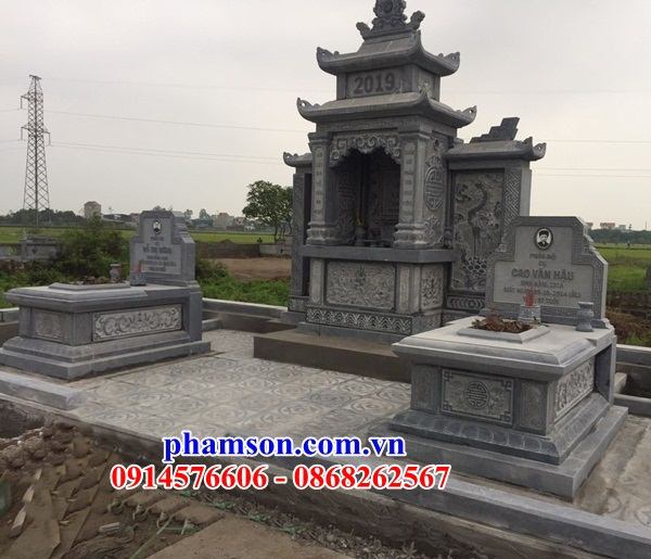 05 Mẫu mộ mồ mả đá thanh hóa đơn giản không mái hiện đại tam cấp nguyên liền khối đẹp bán tại Nam Định