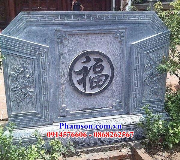 06 Cuốn thư bức bình phong đá xanh nguyên khối đình chùa nhà thờ nghĩa trang khu lăng mộ mồ mả đẹp bán tại Nam Định