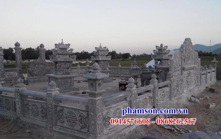 06 Tường hàng rào lan can đình đền chùa nhà thờ từ đường nghĩa trang khu lăng mộ đình đền chùa miếu gia đình dòng họ bằng đá xanh tự nhiên nguyên khối đẹp bán tại Quảng Bình