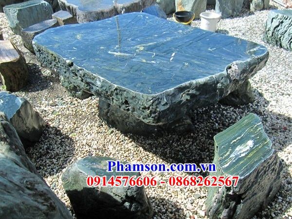 07 Bộ bàn ghế đá xanh sân vườn biệt thự tiểu cảnh đẹp bán tại Hải Dương