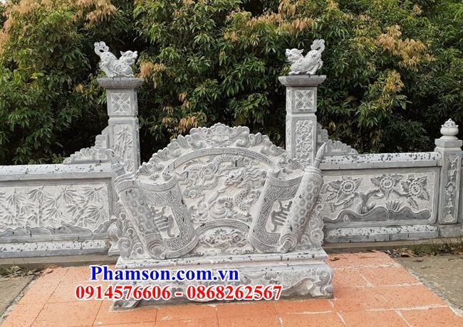 07 Cuốn thư bức bình phong đá tự nhiên đình chùa nhà thờ từ đường dòng họ gia đình gia tộc đẹp bán tại Hà Nam