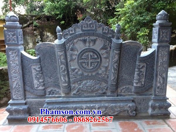 07 Cuốn thư bức bình phong đá xanh tự nhiên đình chùa nhà thờ từ đường dòng họ gia đình gia tộc đẹp bán tại Hà Nam