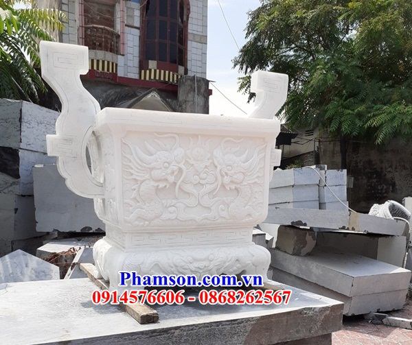 07 Lư đỉnh hương đèn đá tự nhiên hình chữ nhật lắp đình đền chùa miếu nghĩa trang khu lăng mộ mồ mả gia đình dòng họ tổ tiên bố mẹ đẹp bán tại Thanh Hóa