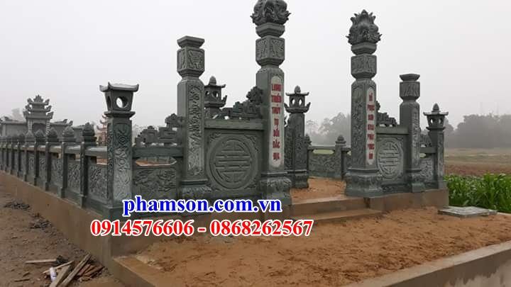 07 Mộ nghĩa trang khu lăng mồ mả gia đình dòng họ đá xanh rêu hiện đại đẹp Thái Nguyên