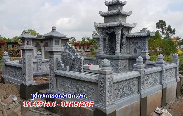 08 Tường hàng rào đình đền chùa miếu nhà thờ từ đường nghĩa trang khu lăng mộ mồ mả gia đình dòng họ tổ tiên bằng đá xanh nguyên khối đẹp bán tại Đà Nẵng