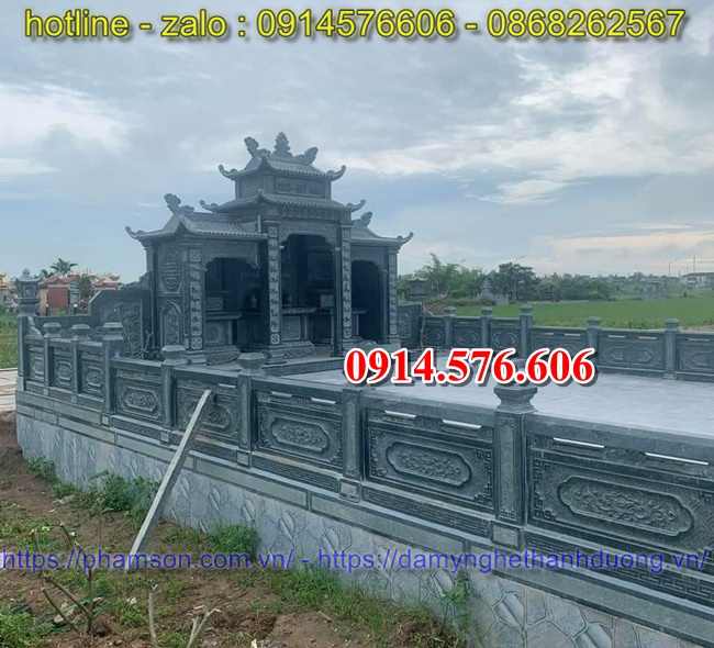 08 lan can tường hàng rào Mộ đá xanh rêu hiện đại đẹp Tuyên Quang