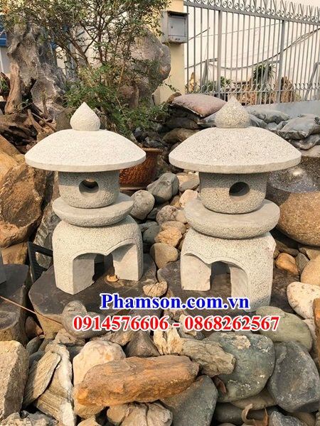 09 Đèn sân vườn biệt thự non bộ bằng đá tự nhiên nguyên khối đẹp bán tại Thái Bình