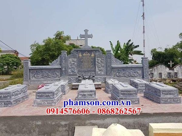 09 Mộ đá ninh bình nghĩa trang khu lăng mồ mả gia đình dòng họ ông bà bố mẹ cất giữ để hũ tro hài cốt công giáo đạo thiên chúa đẹp bán tại Bến Tre