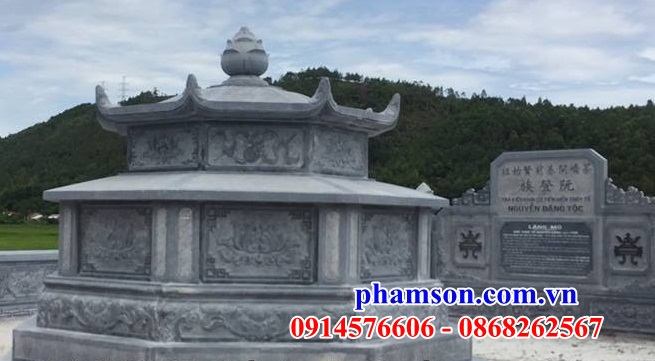 09 Mộ mồ mả đá nguyên khối hình lục lăng bát giác ông bà bố mẹ ba má đẹp bán tại Đà Nẵng
