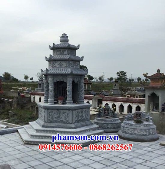 09 Mộ mồ mả đá thanh hóa nguyên khối hình lục lăng bát giác ông bà bố mẹ ba má đẹp bán tại Đà Nẵng