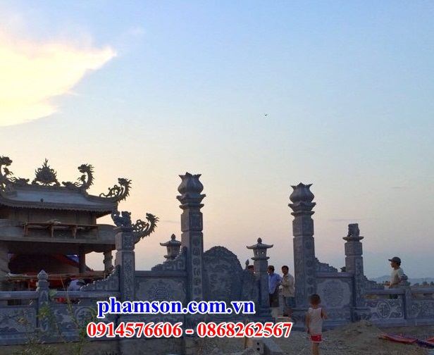 09 Tương hàng rào lan can đình đền chùa nhà thờ từ đường nghĩa trang khu lăng mộ mồ mả gia đình dòng họ ông bà tổ tiên bằng đá ninh bình đẹp bán tại Quảng Nam